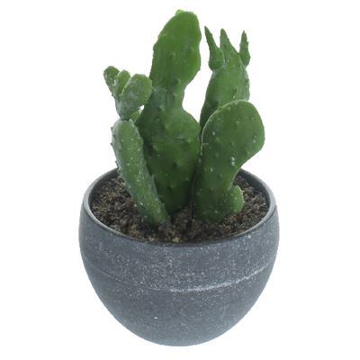 Realistic Artificial Succulent Plant In Grey Plant Pot 12cm